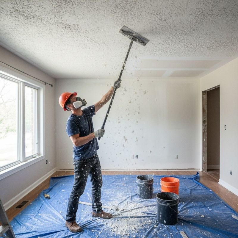 Knockdown Ceiling Removal in Overland Park, KS